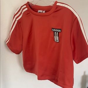 Adidas pink/orange Crop top